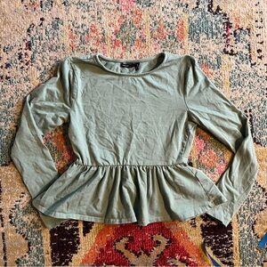 ASOS DESIGN fitted peplum top in light green size 4